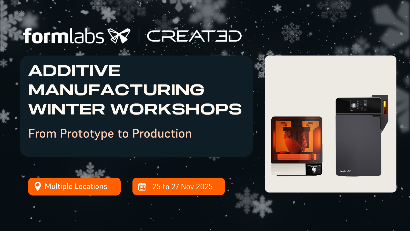 Formlabs AM winter workshops banner